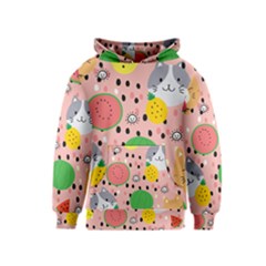 Cats And Fruits  Kids  Pullover Hoodie by Sobalvarro