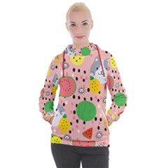 Cats And Fruits  Women s Hooded Pullover by Sobalvarro