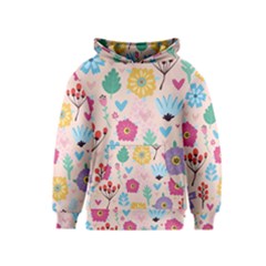 Tekstura-fon-tsvety-berries-flowers-pattern-seamless Kids  Pullover Hoodie by Sobalvarro