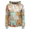 Colorful-baby-bear-cartoon-seamless-pattern Women s Pullover Hoodie View1