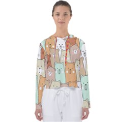 Colorful-baby-bear-cartoon-seamless-pattern Women s Slouchy Sweat by Sobalvarro