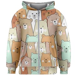 Colorful-baby-bear-cartoon-seamless-pattern Kids  Zipper Hoodie Without Drawstring by Sobalvarro