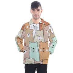 Colorful-baby-bear-cartoon-seamless-pattern Men s Half Zip Pullover by Sobalvarro