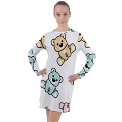 Bears Long Sleeve Hoodie Dress by Sobalvarro