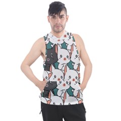 Seamless-cute-cat-pattern-vector Men s Sleeveless Hoodie by Sobalvarro