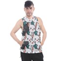 Seamless-cute-cat-pattern-vector Men s Sleeveless Hoodie View1