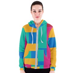 Squares  Women s Zipper Hoodie by Sobalvarro