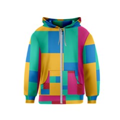 Squares  Kids  Zipper Hoodie by Sobalvarro