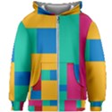 Squares  Kids  Zipper Hoodie Without Drawstring View1