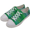 Boho Green Floral Print Women s Low Top Canvas Sneakers View2