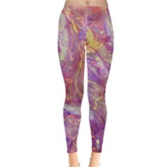 Marbling Abstract Layers Leggings  by kaleidomarblingart