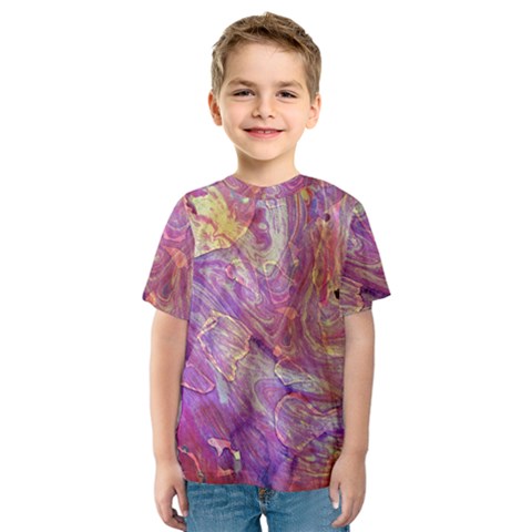 Marbling Abstract Layers Kids  Sport Mesh Tee by kaleidomarblingart