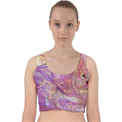 Marbling Abstract Layers Velvet Racer Back Crop Top by kaleidomarblingart
