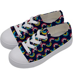 Geo Rainbow Stroke Kids  Low Top Canvas Sneakers by tmsartbazaar