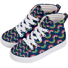 Geo Rainbow Stroke Kids  Hi-top Skate Sneakers by tmsartbazaar