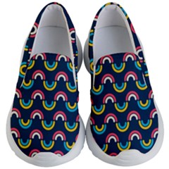 Geo Rainbow Stroke Kids Lightweight Slip Ons by tmsartbazaar