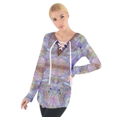 Amethyst Marbling Tie Up Tee by kaleidomarblingart