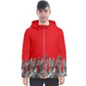 Red Drip Men s Hooded Puffer Jacket View1