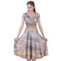 Cloudscape Photo Print Cap Sleeve Wrap Front Dress View1