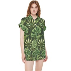 Green Leaves Chiffon Lounge Set by goljakoff