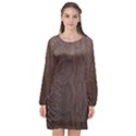 Leather Snakeskin Design Long Sleeve Chiffon Shift Dress  View1