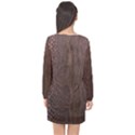 Leather Snakeskin Design Long Sleeve Chiffon Shift Dress  View2