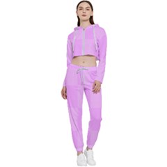 Pink Gingham Check Squares Cropped Zip Up Lounge Set by yoursparklingshop