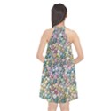 Multicolored Watercolor Stones Halter Neckline Chiffon Dress  View2