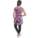 Dusty pink marbling Cap Sleeve High Low Top View2