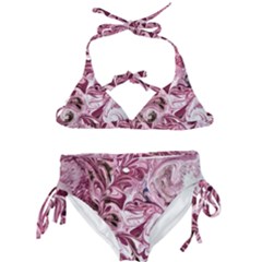 Dusty Pink Marbling Kids  Classic Bikini Set by kaleidomarblingart