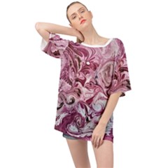 Dusty Pink Marbling Oversized Chiffon Top by kaleidomarblingart