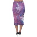 Violet feathers Velvet Midi Pencil Skirt View2