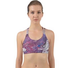 Violet Feathers Back Web Sports Bra by kaleidomarblingart