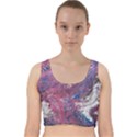 Violet feathers Velvet Racer Back Crop Top View1