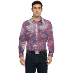 Violet Feathers Men s Long Sleeve Pocket Shirt  by kaleidomarblingart