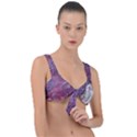 Violet feathers Front Tie Bikini Top View1