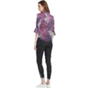 Violet feathers Loose Horn Sleeve Chiffon Blouse View2