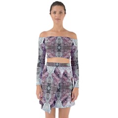 Pebbles Repeats Iv Off Shoulder Top With Skirt Set by kaleidomarblingart