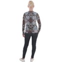 Turquoise Black Arabesque Repeats Velvet Zip Up Jacket View2