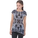 Grey layers marbling Cap Sleeve High Low Top View1