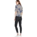 Moon stone patterns Frill Neck Blouse View2