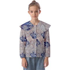 Moon Stone Patterns Kids  Peter Pan Collar Blouse by kaleidomarblingart
