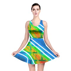 Pop Art Neon Wall Reversible Skater Dress by essentialimage365