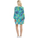 Cheerful And Bright Fish Swim In The Water Tiered Long Sleeve Mini Dress View2