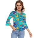 Cheerful And Bright Fish Swim In The Water Bell Sleeve Top View1