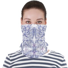 Blue Biro Patterns Face Seamless Bandana (adult) by kaleidomarblingart