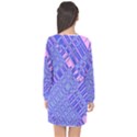 Root Humanity Barcode Purple Pink and Galuboi Long Sleeve Chiffon Shift Dress  View2