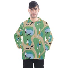 Girls With Dogs For A Walk In The Park Men s Half Zip Pullover by SychEva