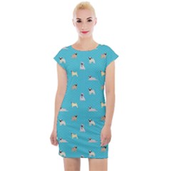 Funny Pugs Cap Sleeve Bodycon Dress by SychEva