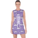 pug dog on a cloud Lace Up Front Bodycon Dress View1